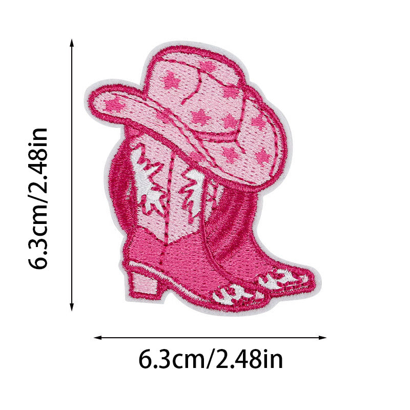Wholesale Pink Western Cowboy Hat Embroidered Patch